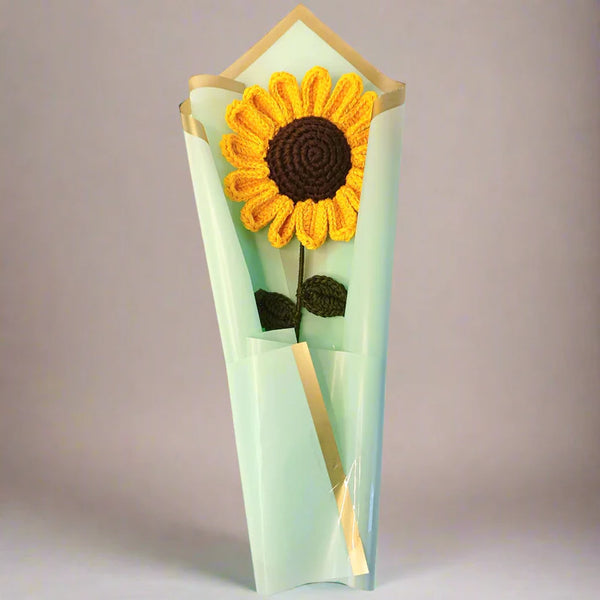 Single Sunflower bouquet gift with same day delivery in Jaipur premium sky wrap design