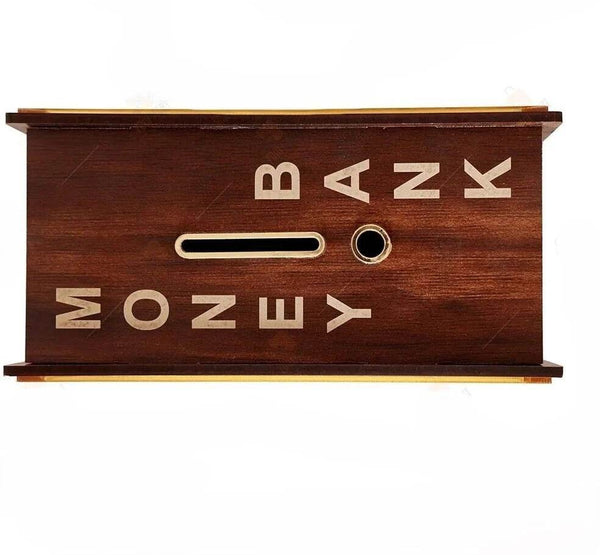 Wooden Money Saving Box for ₹1 Lakh Goal – Piggy Bank for Adults & Kids - IG Store