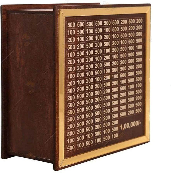 Wooden Money Saving Box for ₹1 Lakh Goal – Piggy Bank for Adults & Kids - IG Store