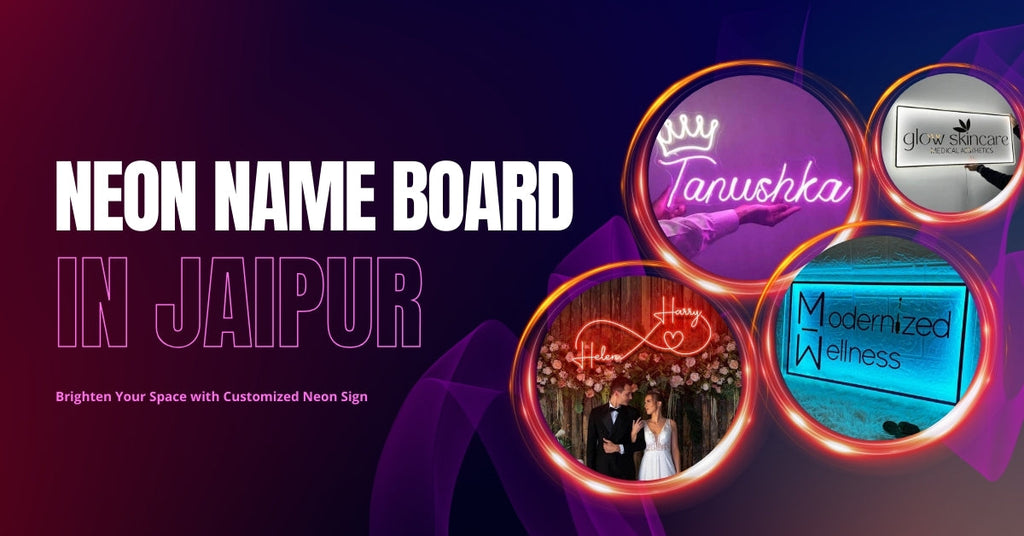 Custom neon name board in Jaipur for home and business