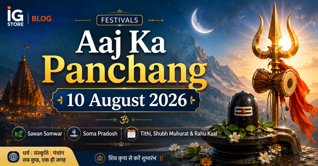 Aaj Ka Panchang 10 August 2026 Sawan Somwar Soma Pradosh banner