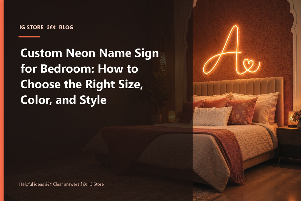 Custom Neon Name Sign for Bedroom: How to Choose the Right Size, Color, and Style - IG Store