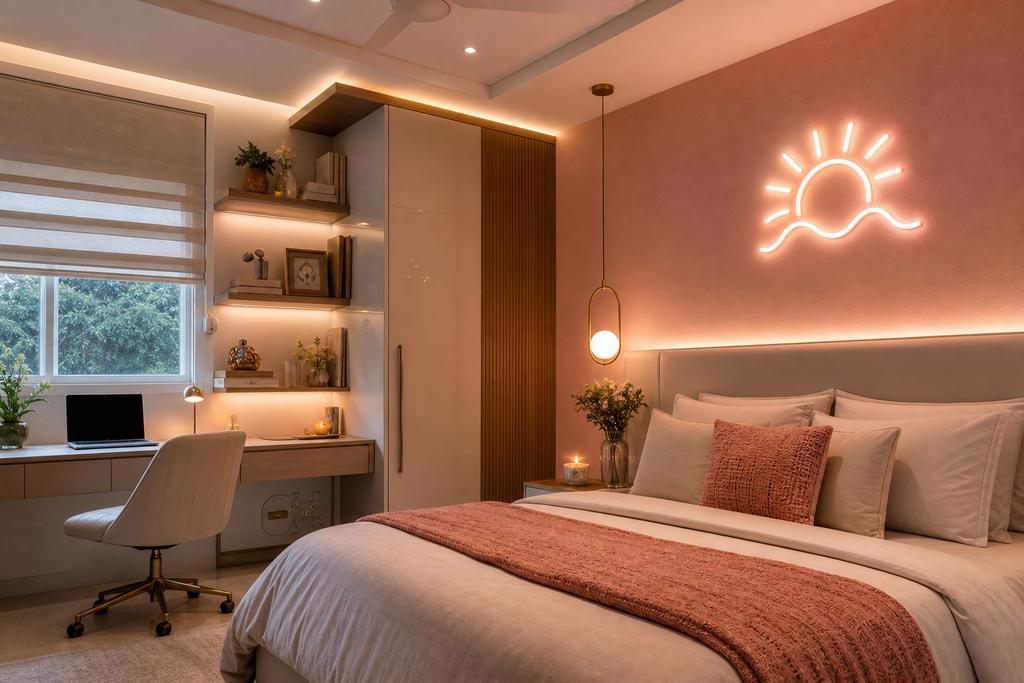 Custom Neon Sign Room Decor Guide 2026: Bedroom, Desk aur Hostel Space ko Style Karne ka Smart Way - IG Store