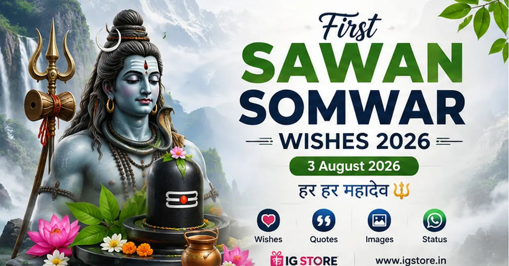 First Sawan Somwar Wishes 2026 with Lord Shiva, wishes, quotes, images and status