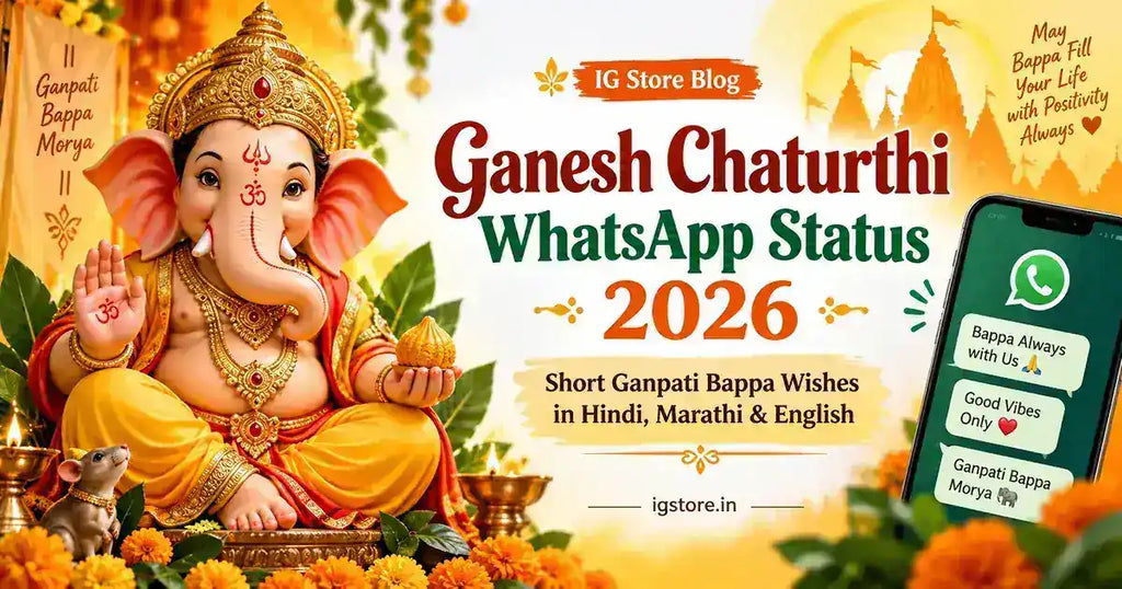 Ganesh Chaturthi WhatsApp Status 2026 - Short Ganpati Bappa Wishes in Hindi Marathi and English