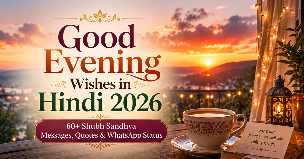 Good Evening Wishes in Hindi 2026 Shubh Sandhya messages quotes and WhatsApp status