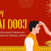 Brother and sister celebrating Bhai Dooj with tilak and gifts
