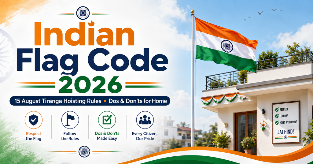 Indian Flag Code 2026 15 August Tiranga hoisting rules dos and donts for home