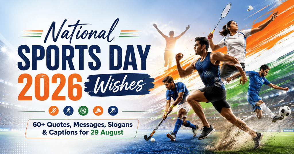 National Sports Day 2026 Wishes quotes messages slogans and captions for 29 August