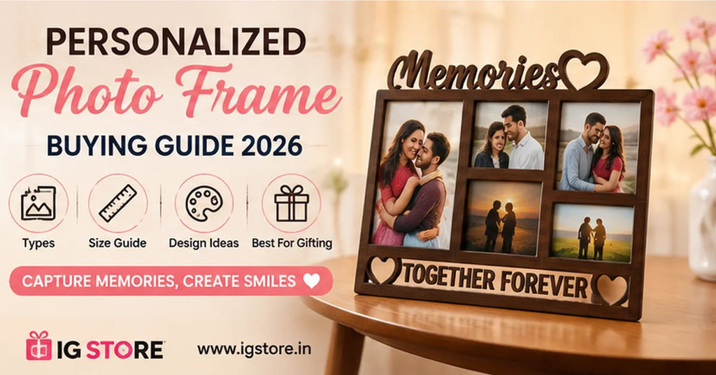 Personalized Photo Frame Buying Guide 2026 with types, size guide, design ideas and gifting tips
