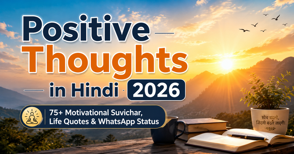 Positive Thoughts in Hindi 2026 motivational Suvichar life quotes and WhatsApp status