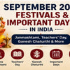 September 2026 festivals and important days in India Janmashtami Teachers Day Ganesh Chaturthi and more