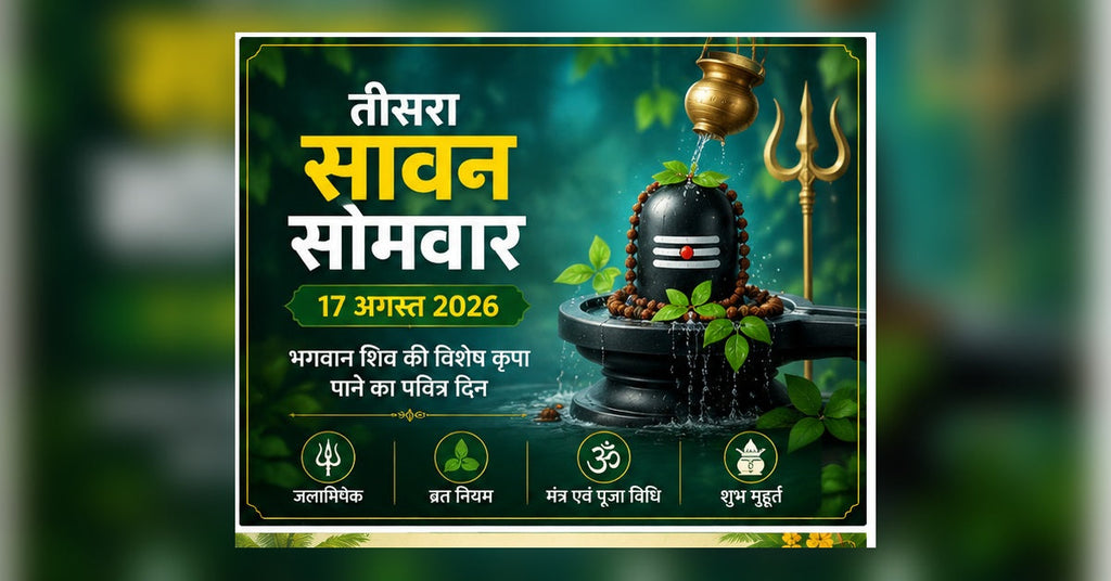 Third Sawan Somwar 2026 17 August puja vidhi jalabhishek mantra and vrat rules
