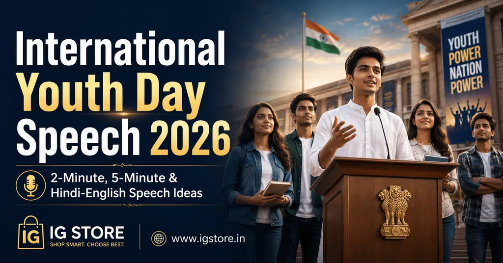 International Youth Day Speech 2026 Hindi English speech ideas banner