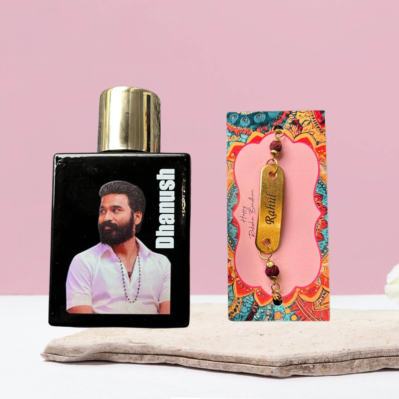 Customised Photo Perfume with Rudraksh Rakhi – Raksha Bandhan Gift Combo - IG Store