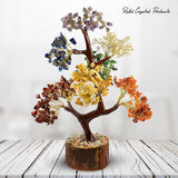 Chakra Natural Gemstone Crystal Tree – Positive Energy & Healing Decor - IG Store