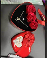 Sparkling Love Adornments – Jewelry & Artificial Flowers in Heart Box | Valentine’s Gift by Floweraura - IG Store