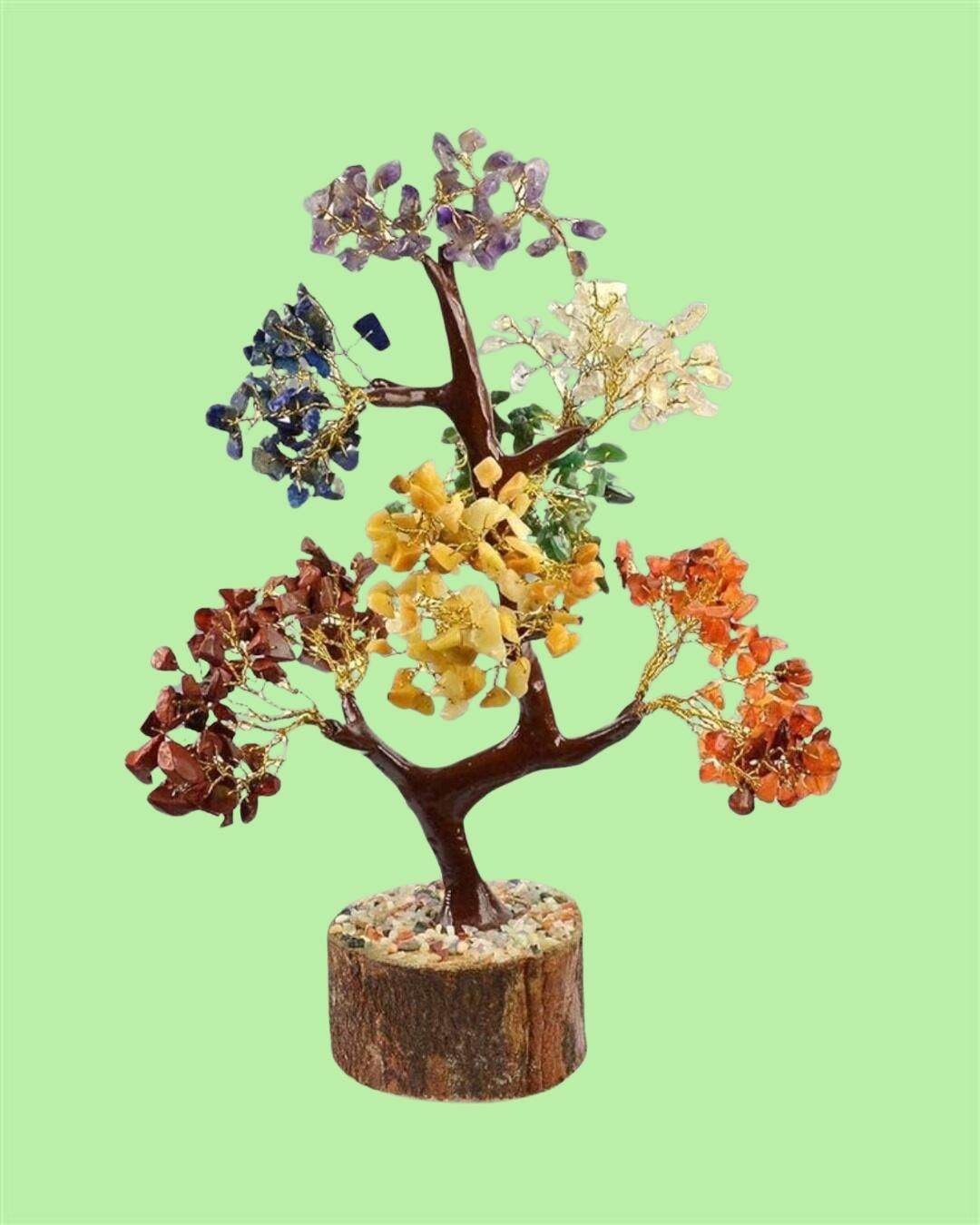 Chakra Natural Gemstone Crystal Tree – Positive Energy & Healing Decor - IG Store