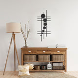 Abstract Wooden Wall Decor Mounted in Minimal Room – Vertical Modern Wall Art 20x9 inch