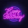 Happy Birthday Neon Sign – Pink & Purple