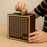 Premium Wooden 1 Lakh Money Saving Box with Gold Frame – Stylish Indian Currency Tracker Bank - IG Store