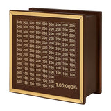 Premium Wooden 1 Lakh Money Saving Box with Gold Frame – Stylish Indian Currency Tracker Bank - IG Store