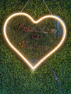 Personalised Round or Heart Neon Name Board – Custom Couples LED Light