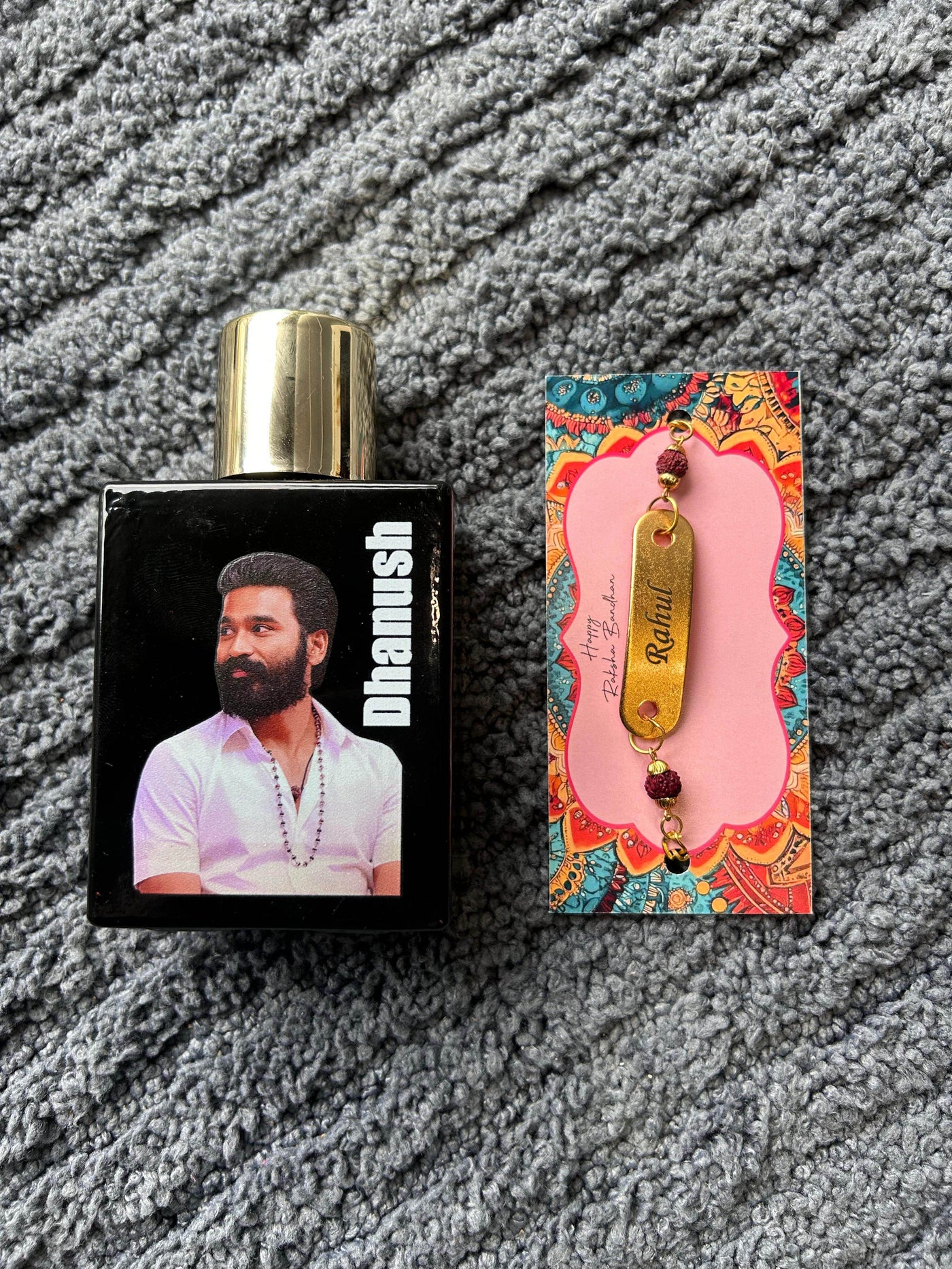 Customised Photo Perfume with Rudraksh Rakhi – Raksha Bandhan Gift Combo - IG Store