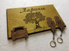 Personalized Wooden Key Holder with Couple Keychains – Wall Decor with Car & Family Design