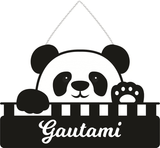 Customized Wooden Name Plates for Kids – Cute Panda Design with Name - IG Store