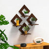 Wooden Square Wall Hanging Planter Stand – Set of 4 Modern Floating Shelves