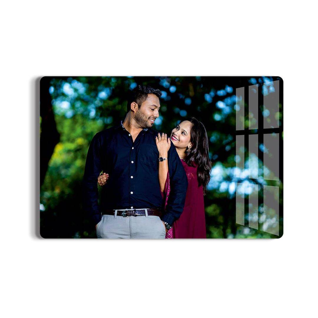 Acrylic Wall Mount Frameless Photo Frame – 8"x12" Clear Poster Frame for Anniversary, Birthday & Special Moments