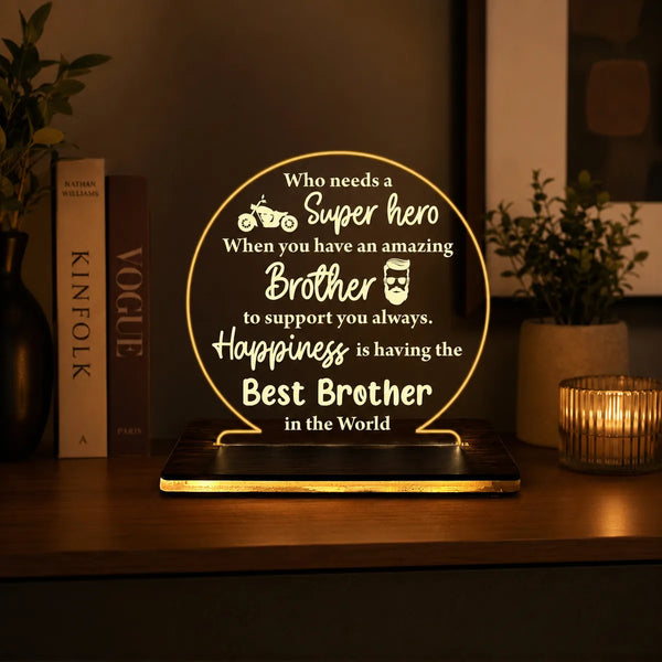 Best Brother quote LED acrylic table lamp in premium warm room decor