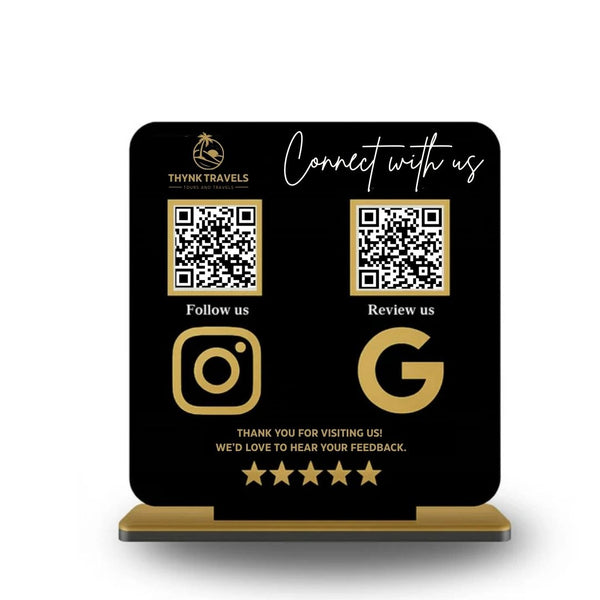 QR Code Stand – Double QR Display Standee for Business