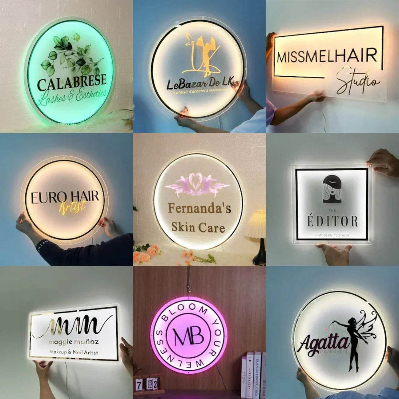 3D Custom Backlit Sign Board for Shop, Café, Bar & Salon – Acrylic LED Glow Name Board - IG Store