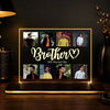 Personalized Brother photo LED table top lamp with warm glow acrylic design