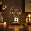Brother Sister relationship acrylic LED table top lamp with warm glowing design