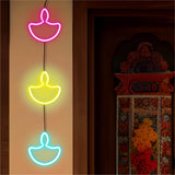 Diya Neon LED Wall Hanging Light for Diwali Decoration - IG Store