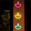 Diya Neon LED Wall Hanging Light for Diwali Decoration
