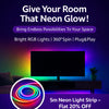 FloRo Magic Neon Light Strip 5M – App Control, Music Sync, Multicolor LED Neon Rope
