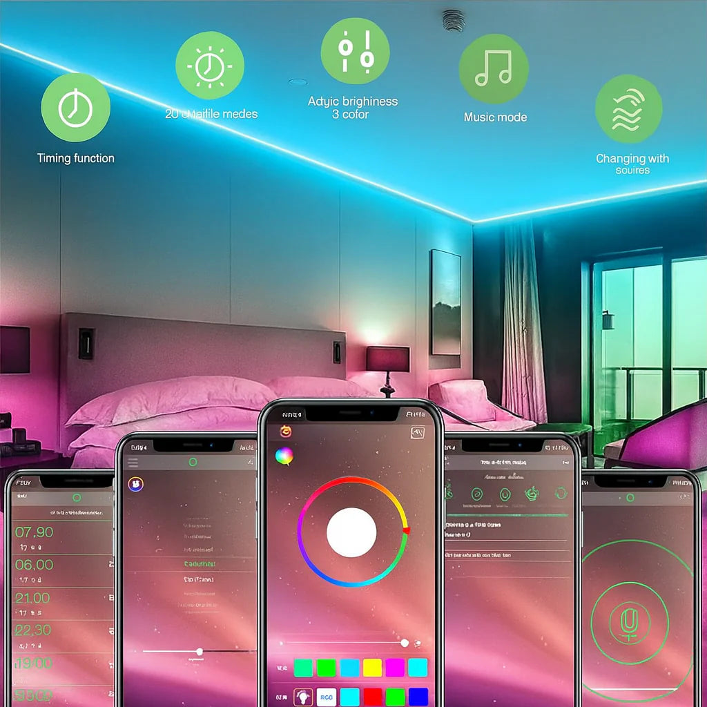 FloRo Magic Neon Light Strip 5M – App Control, Music Sync, Multicolor LED Neon Rope