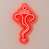 Lord Ganesha Neon Sign 14 x 9 Inch – Red Acrylic Wall Light for Home Temple & Entrance