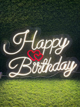 Warm White Happy Birthday Neon (Premium Look)