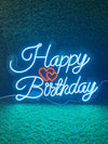 Ice Blue & Red LED Light Happy Birthday Neon