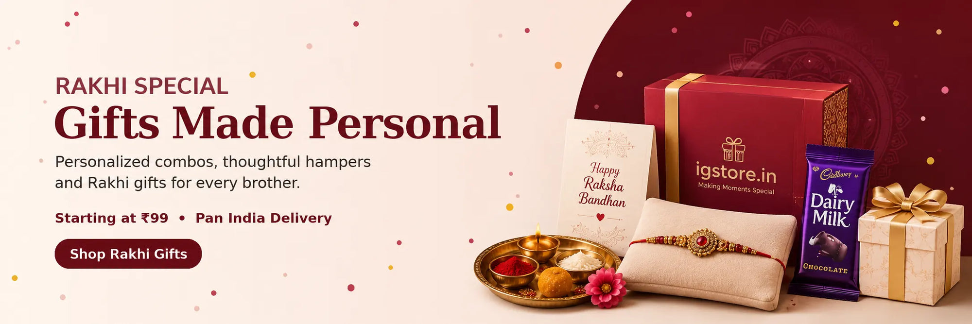 Rakhi gifts banner for IG Store