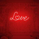 Love neon sign in bright red color for home or room decor