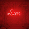 Love neon sign in bright red color for home or room decor