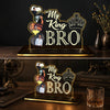 My King Bro personalized photo acrylic LED table top lamp with golden warm glow