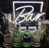 Front view of Neon Bar Light Table & Wall