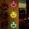Diya Neon LED Wall Hanging Light for Diwali Decoration